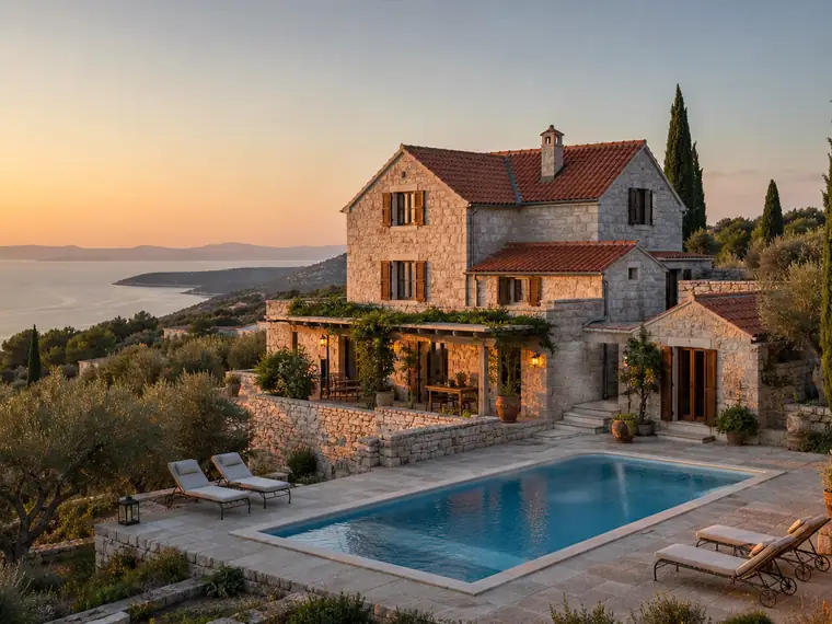 Ferienhaus mit Pool